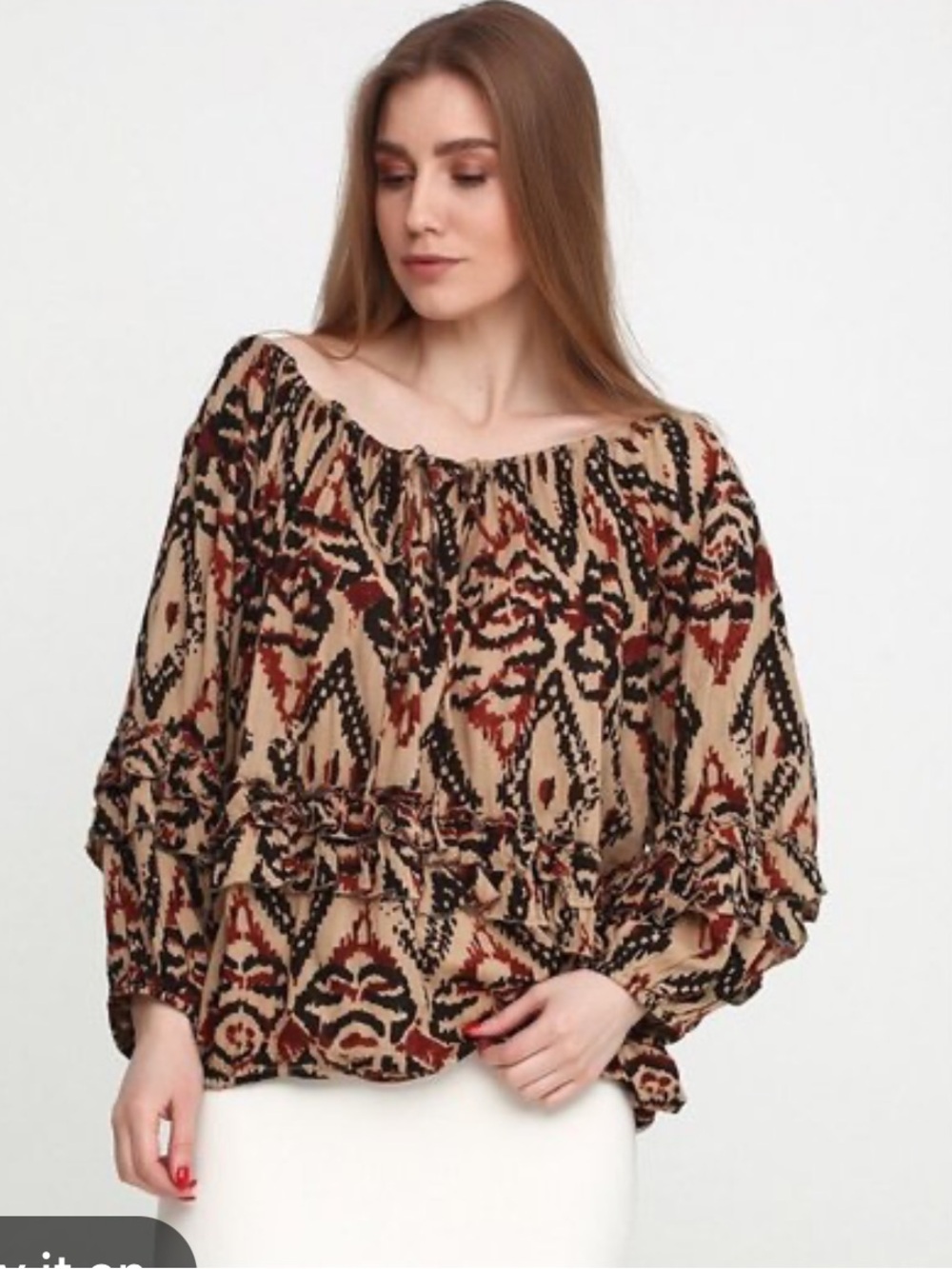 Ralph Lauren Denim & Supply Aztec Print Peasant Top XL